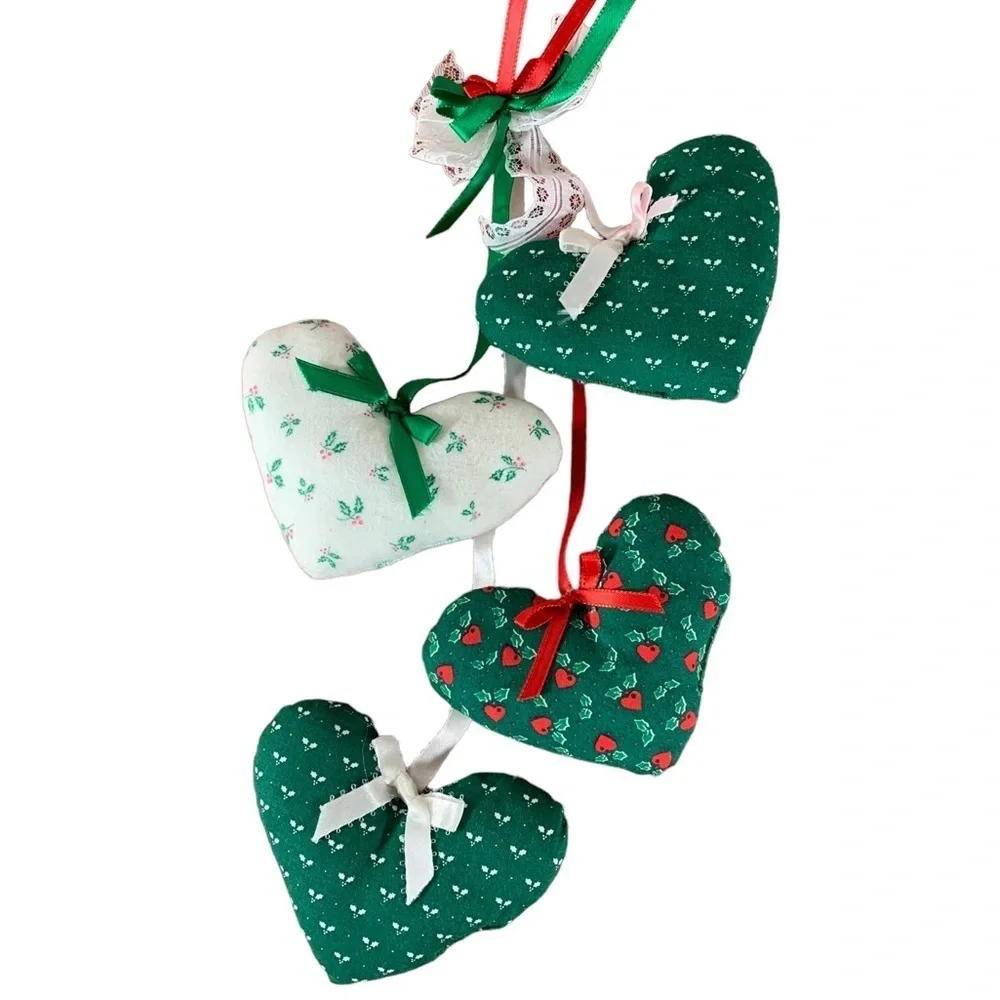 Vintage 90s Handmade Christmas Holiday Love Heart | Lot of - 16 ornaments